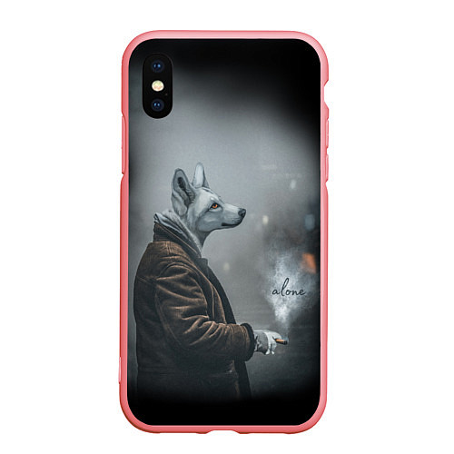 Чехол iPhone XS Max матовый Одинокий волк / 3D-Баблгам – фото 1