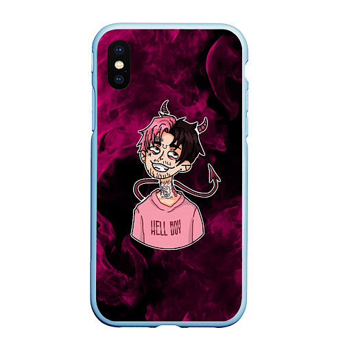 Чехол iPhone XS Max матовый LIL PEEP / 3D-Голубой – фото 1