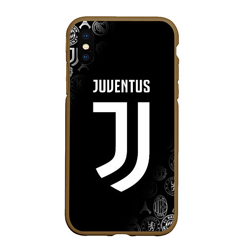 Чехол iPhone XS Max матовый JUVENTUS / 3D-Коричневый – фото 1