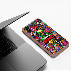 Чехол iPhone XS Max матовый BRAWL STARS:LEON, цвет: 3D-коричневый — фото 2