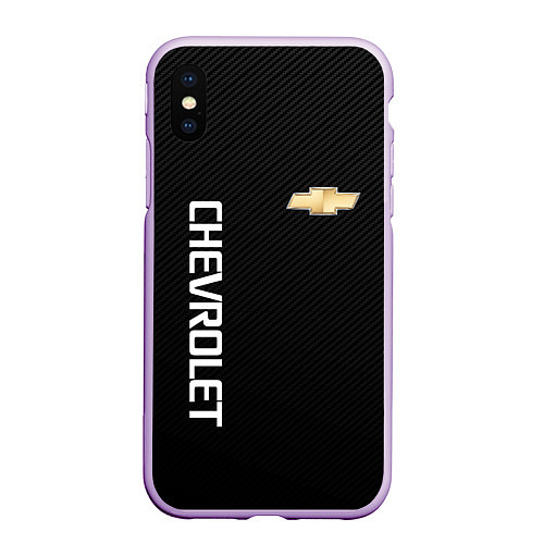 Чехол iPhone XS Max матовый Chevrolet / 3D-Сиреневый – фото 1