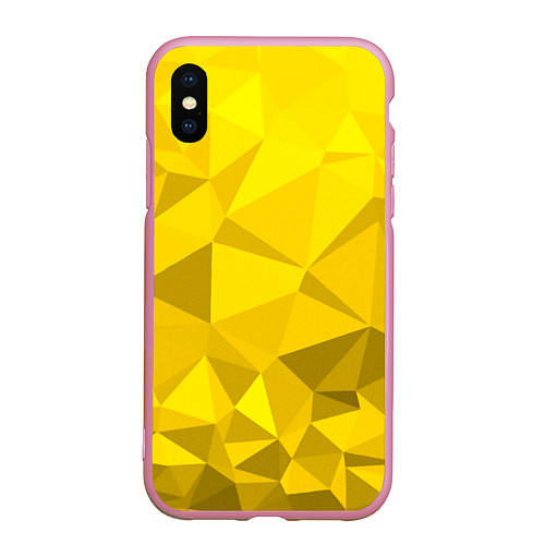 Чехол iPhone XS Max матовый YELLOW ABSTRACT / 3D-Розовый – фото 1