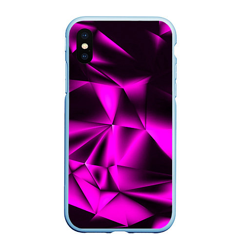 Чехол iPhone XS Max матовый НЕОНОВАЯ ТЕКСТУРА / 3D-Голубой – фото 1