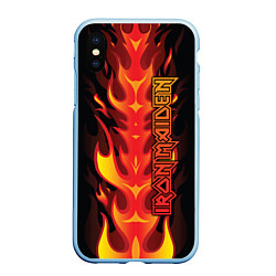 Чехол iPhone XS Max матовый Iron Maiden, цвет: 3D-голубой