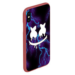 Чехол iPhone XS Max матовый Marshmello, цвет: 3D-красный — фото 2