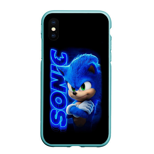 Чехол iPhone XS Max матовый SONIC / 3D-Мятный – фото 1