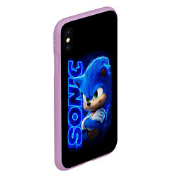 Чехол iPhone XS Max матовый SONIC, цвет: 3D-сиреневый — фото 2