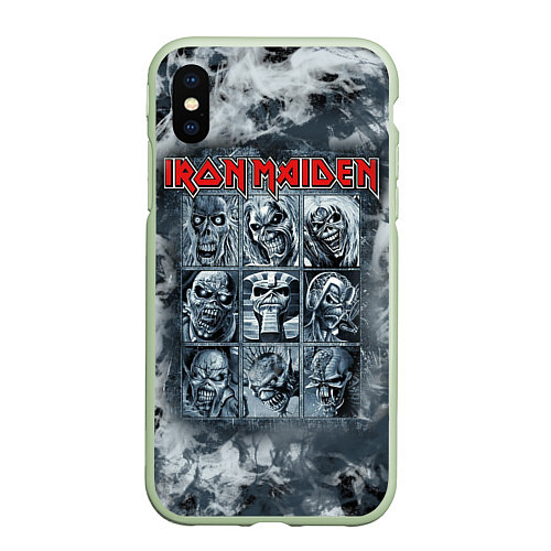 Чехол iPhone XS Max матовый Iron Maiden / 3D-Салатовый – фото 1