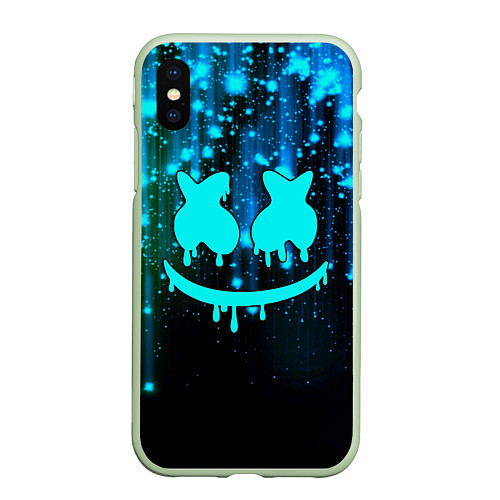 Чехол iPhone XS Max матовый Marshmello / 3D-Салатовый – фото 1