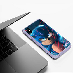 Чехол iPhone XS Max матовый SONIC, цвет: 3D-светло-сиреневый — фото 2