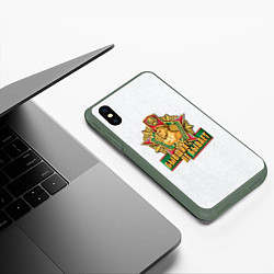 Чехол iPhone XS Max матовый Бывших не бывает погранвойска, цвет: 3D-темно-зеленый — фото 2