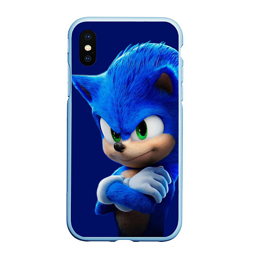 Чехол iPhone XS Max матовый SONIC / 3D-Голубой – фото 1