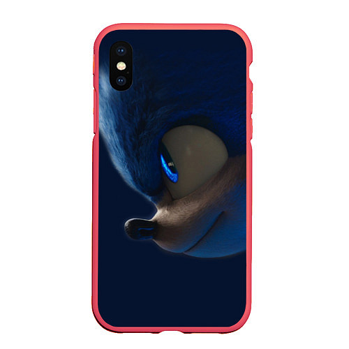 Чехол iPhone XS Max матовый SONIC / 3D-Красный – фото 1