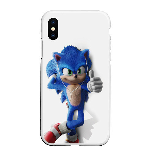 Чехол iPhone XS Max матовый SONIC / 3D-Белый – фото 1