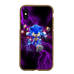 Чехол iPhone XS Max матовый SONIC, цвет: 3D-коричневый