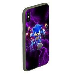 Чехол iPhone XS Max матовый SONIC, цвет: 3D-темно-зеленый — фото 2