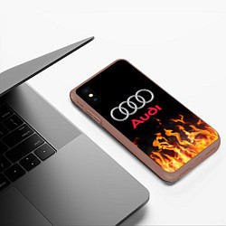 Чехол iPhone XS Max матовый AUDI, цвет: 3D-коричневый — фото 2