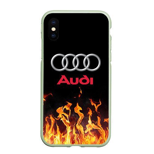 Чехол iPhone XS Max матовый AUDI / 3D-Салатовый – фото 1