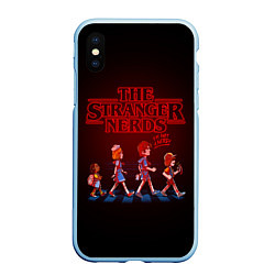 Чехол iPhone XS Max матовый STRANGER THINGS, цвет: 3D-голубой