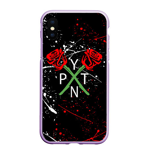 Чехол iPhone XS Max матовый Payton Moormeier: Black Style / 3D-Сиреневый – фото 1