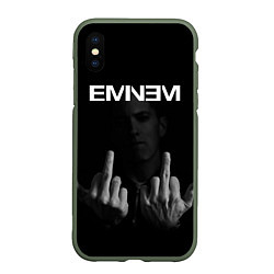 Чехол iPhone XS Max матовый EMINEM, цвет: 3D-темно-зеленый