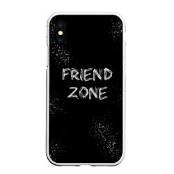 Чехол iPhone XS Max матовый FRIEND ZONE, цвет: 3D-белый