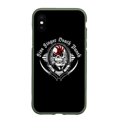 Чехол iPhone XS Max матовый Five Finger Death Punch / 3D-Темно-зеленый – фото 1