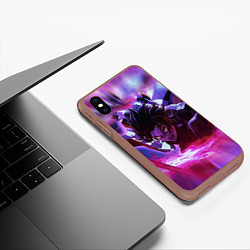 Чехол iPhone XS Max матовый KIMETSU NO YAIBA, цвет: 3D-коричневый — фото 2