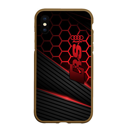 Чехол iPhone XS Max матовый Audi RS / 3D-Коричневый – фото 1