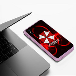 Чехол iPhone XS Max матовый Umbrella Corp, цвет: 3D-сиреневый — фото 2