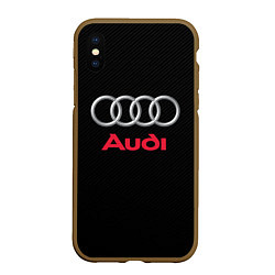 Чехол iPhone XS Max матовый AUDI, цвет: 3D-коричневый