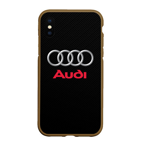 Чехол iPhone XS Max матовый AUDI / 3D-Коричневый – фото 1