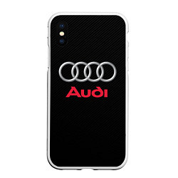 Чехол iPhone XS Max матовый AUDI, цвет: 3D-белый