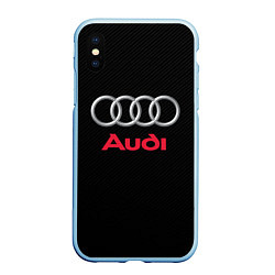 Чехол iPhone XS Max матовый AUDI, цвет: 3D-голубой