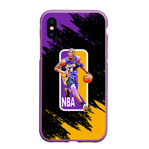 Чехол iPhone XS Max матовый LA LAKERS KOBE BRYANT / 3D-Фиолетовый – фото 1