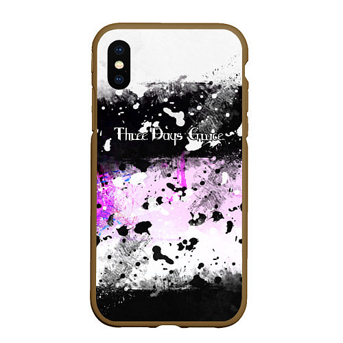 Чехол iPhone XS Max матовый THREE DAYS GRACE / 3D-Коричневый – фото 1