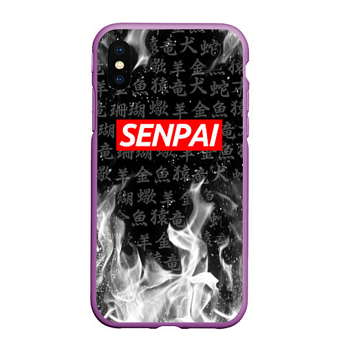 Чехол iPhone XS Max матовый SENPAI / 3D-Фиолетовый – фото 1
