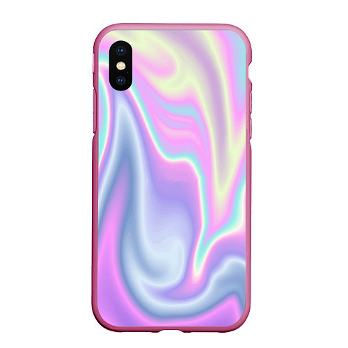 Чехол iPhone XS Max матовый Vaporwave / 3D-Малиновый – фото 1