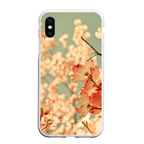 Чехол iPhone XS Max матовый Flowers / 3D-Белый – фото 1