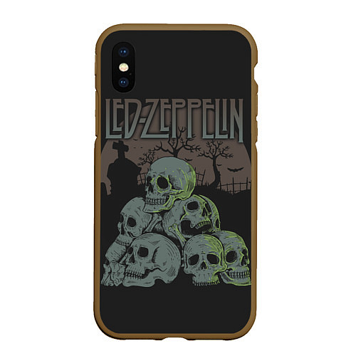 Чехол iPhone XS Max матовый Led Zeppelin / 3D-Коричневый – фото 1