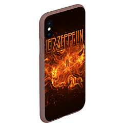 Чехол iPhone XS Max матовый Led Zeppelin, цвет: 3D-коричневый — фото 2
