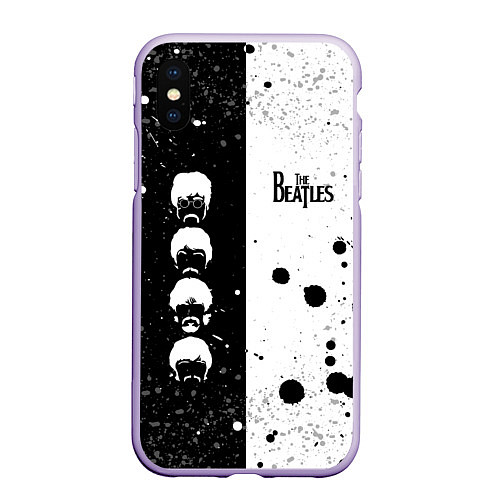 Чехол iPhone XS Max матовый Beatles / 3D-Светло-сиреневый – фото 1