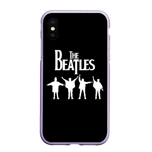 Чехол iPhone XS Max матовый Beatles / 3D-Светло-сиреневый – фото 1