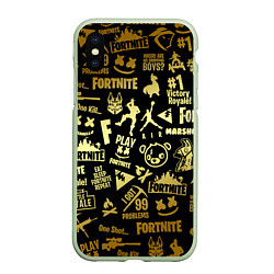 Чехол iPhone XS Max матовый FORTNITE, цвет: 3D-салатовый