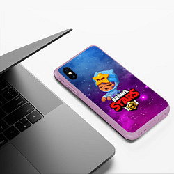 Чехол iPhone XS Max матовый BRAWL STARS SANDY, цвет: 3D-сиреневый — фото 2