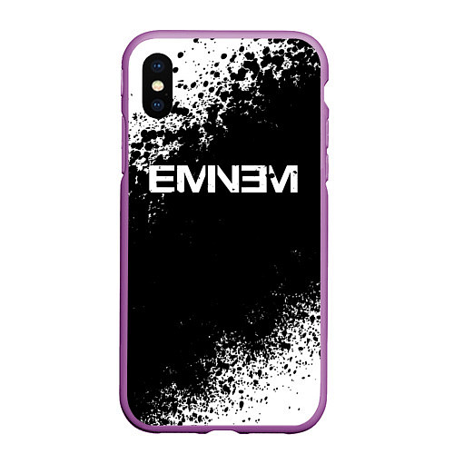 Чехол iPhone XS Max матовый EMINEM / 3D-Фиолетовый – фото 1