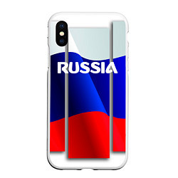 Чехол iPhone XS Max матовый Россия, цвет: 3D-белый