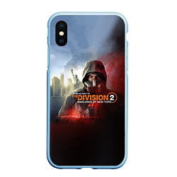 Чехол iPhone XS Max матовый The Division 2, цвет: 3D-голубой