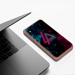 Чехол iPhone XS Max матовый LINKIN PARK, цвет: 3D-коричневый — фото 2