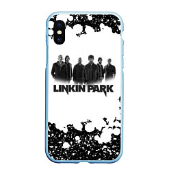 Чехол iPhone XS Max матовый LINKIN PARKспина, цвет: 3D-голубой